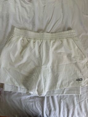 ASOS White Layered Athletic Shorts with Elastic Waist
